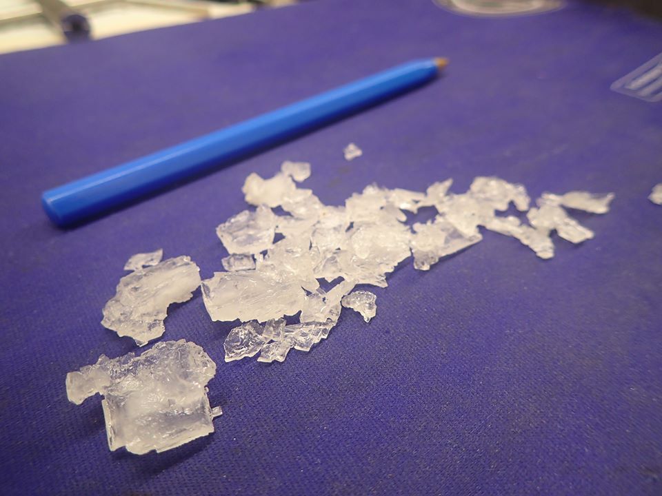 Salt crystals from inside a BCD